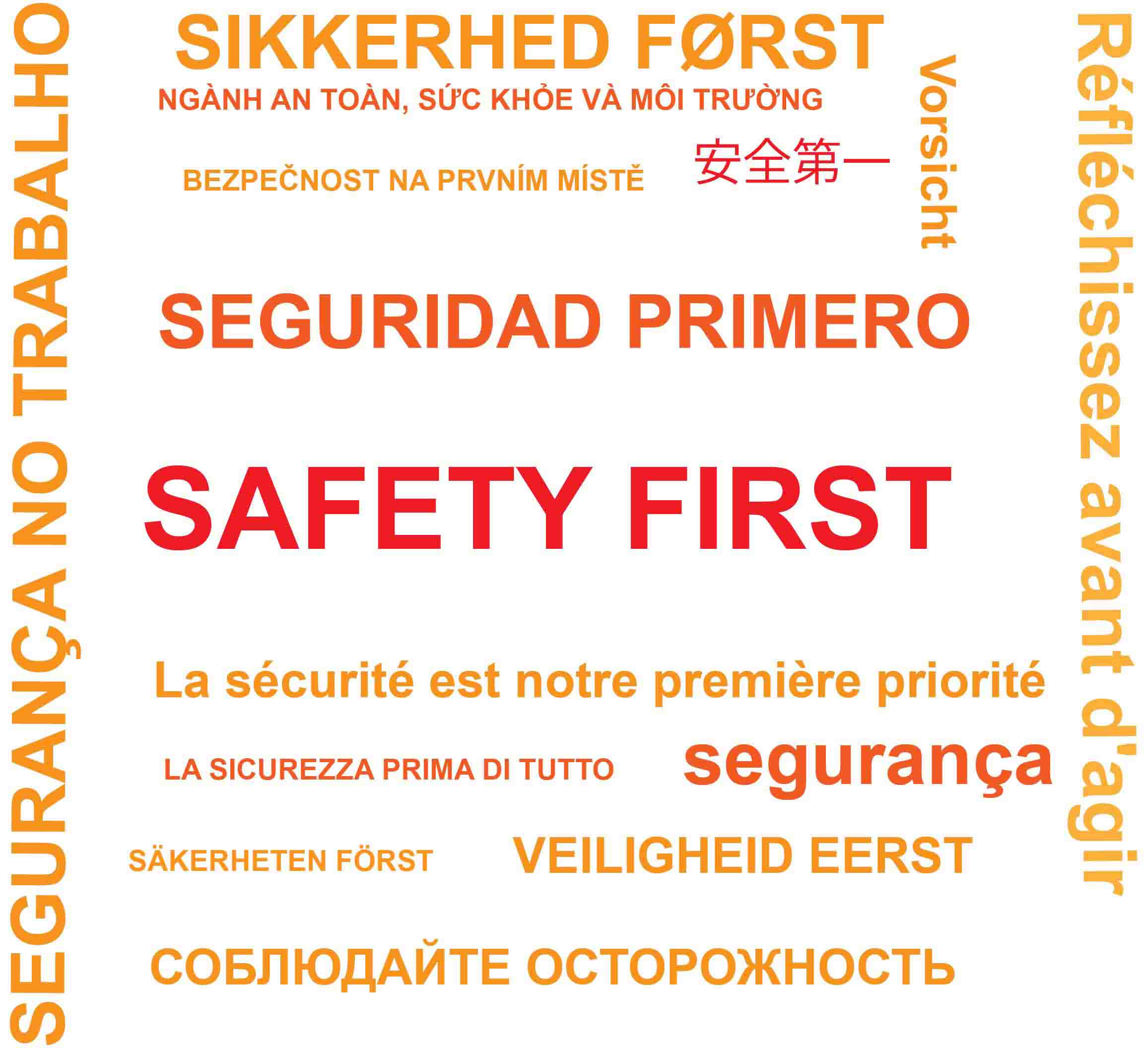 safety first in multiple languages